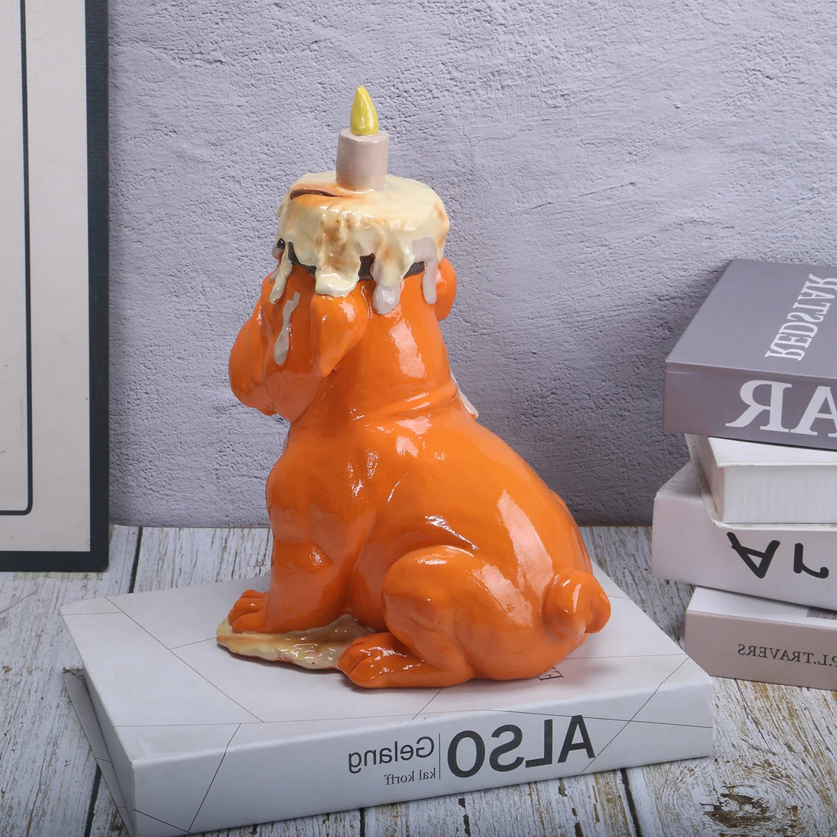 Balloon Dog Resin Sculpture with Ice Cream Cone & Birthday Cake 3