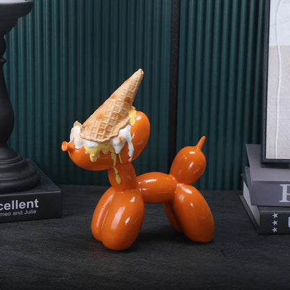 Balloon Dog Resin Sculpture with Ice Cream Cone & Birthday Cake 6