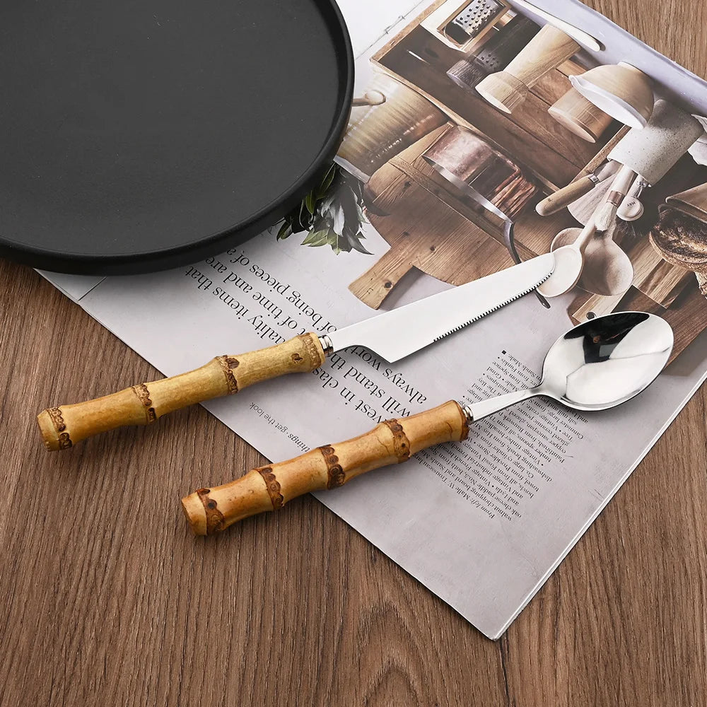 Bamboo Cutlery 24pc Set 6