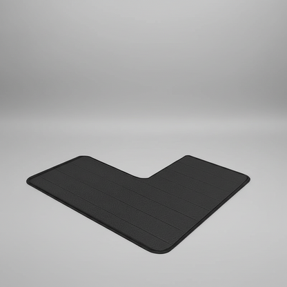 Royelle L-Shaped Non-Slip Bath Mat - Washable Corner Shower & Toilet Rug