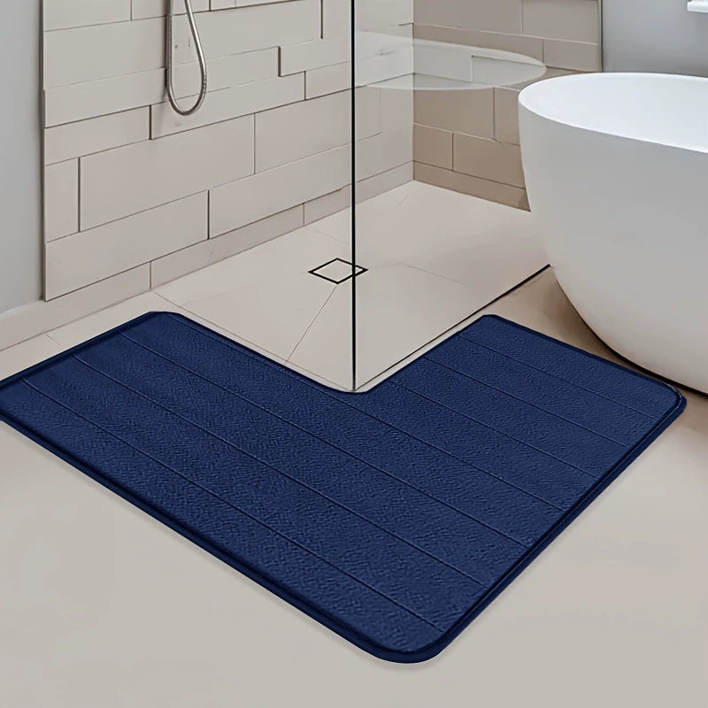 Bath Mat L Shaped Non Slip Washable Bathroom Rug 2