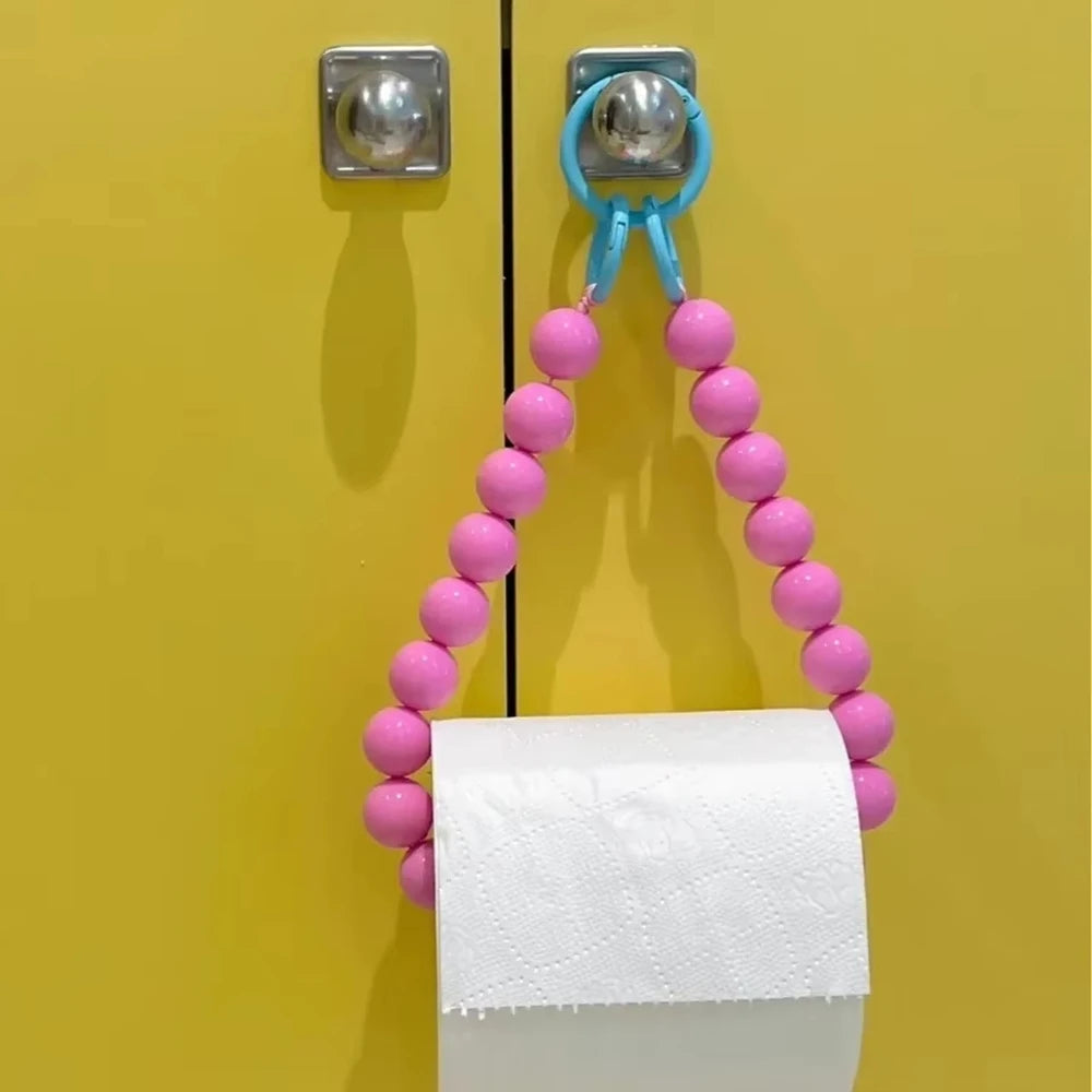 Beaded Hanging Toilet Paper & Tissue Holder | Decorative Multifunctional Home Accessory 2