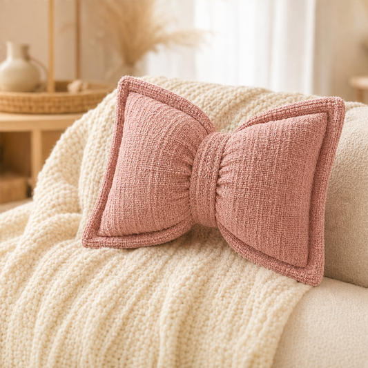 Belmora – Chenille Bow-Shaped Throw Pillow 4
