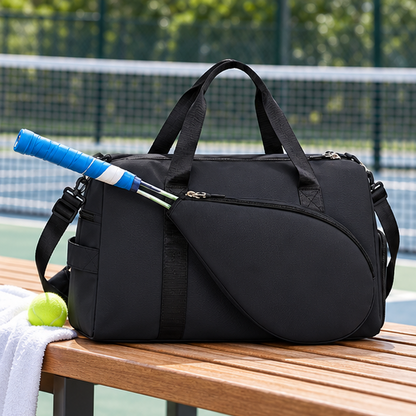 Royelle Water Resistant Tennis Tote Bag With Padded Handles And Multiple Pockets