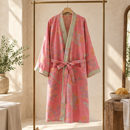 Royeva Lightweight Waffle Bathrobe-Retro Quick Dry Spa Lounge Robe