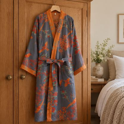Royeva Lightweight Waffle Bathrobe-Retro Quick Dry Spa Lounge Robe