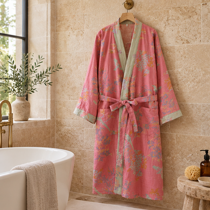 Royeva Lightweight Waffle Bathrobe-Retro Quick Dry Spa Lounge Robe