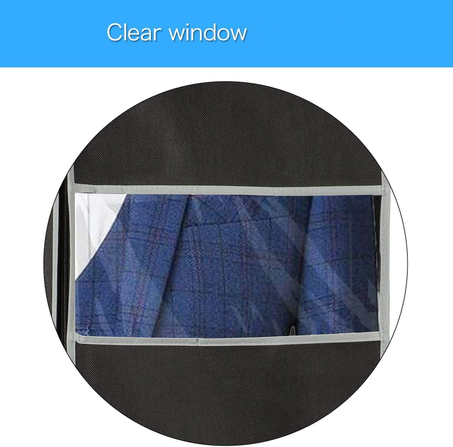 Breathable Clothing Storage Bags – Black with a Clear Window for Organization in the Closet or While Traveling 1