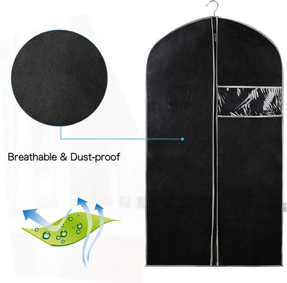 Breathable Clothing Storage Bags – Black with a Clear Window for Organization in the Closet or While Traveling 3