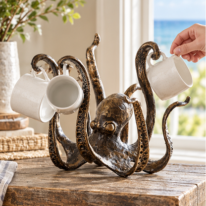 Royora Rustic Octopus Coffee Mug Holder Stand For Countertop