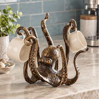 Royora Rustic Octopus Coffee Mug Holder Stand For Countertop