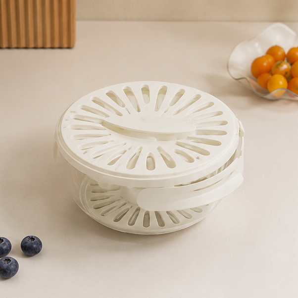 2 In 1 Drainer, 2 In 1 Drainer And Strainer, New Fruit Washing Bowl with Strainer, 2 In 1 Fruit Drainer,Fruit Vegetable Drainer Bowl, Portable Storage Fruit ,Multi-function Draining Basket