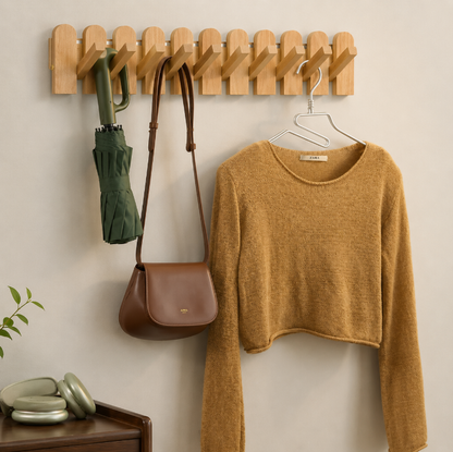 Royora Wall Mounted Key Holder with Flip Down Hooks for Entryway Organization