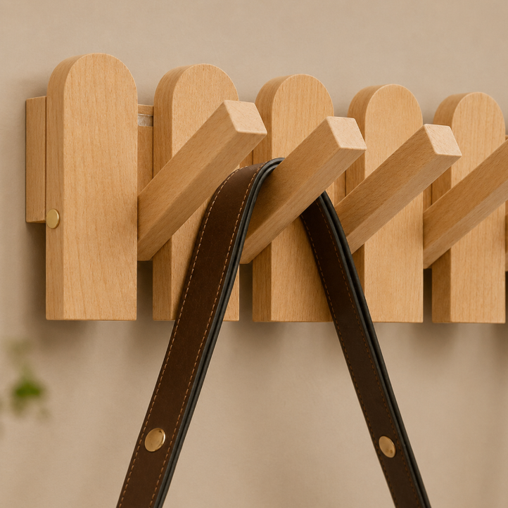 Royora Wall Mounted Key Holder with Flip Down Hooks for Entryway Organization