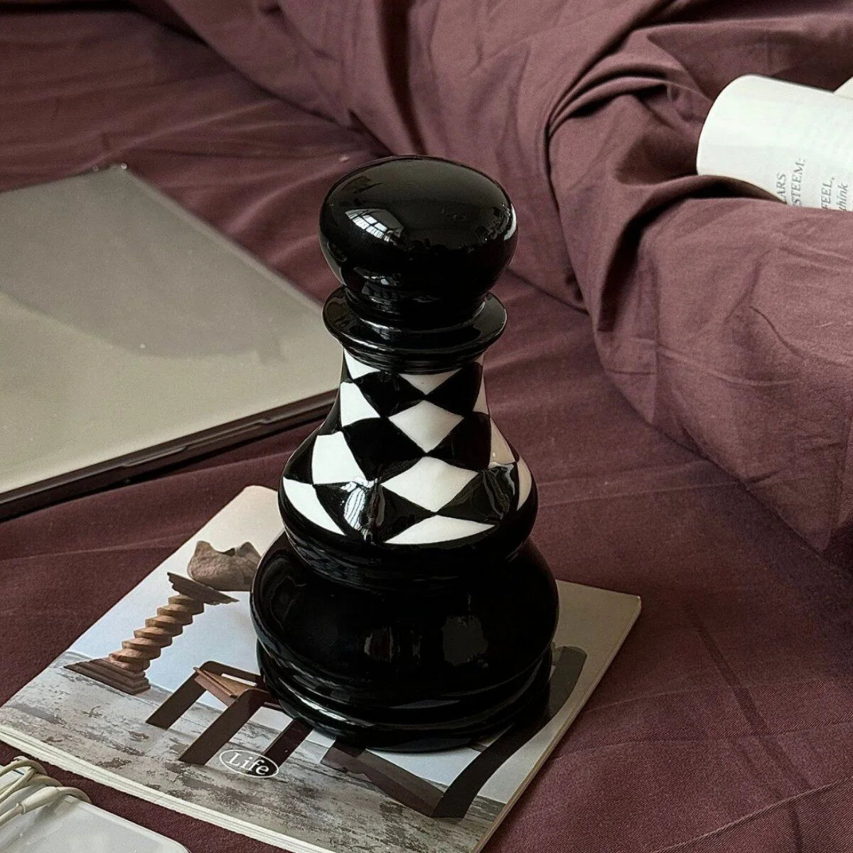 Ceramic Chess Piece Toothpick Holder - Luxury Desktop Decor 0