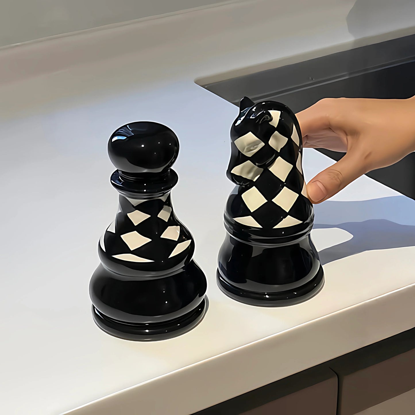 Ceramic Chess Piece Toothpick Holder - Luxury Desktop Decor 1