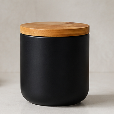 Ceramic Food Storage Jar with Airtight Sealed Bamboo Lid Food Container Can Be Used for Tea, Coffee, Spices, Etc