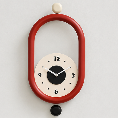 Novara Modern Silent Pendulum Wall Clock-Oval Decorative Timepiece