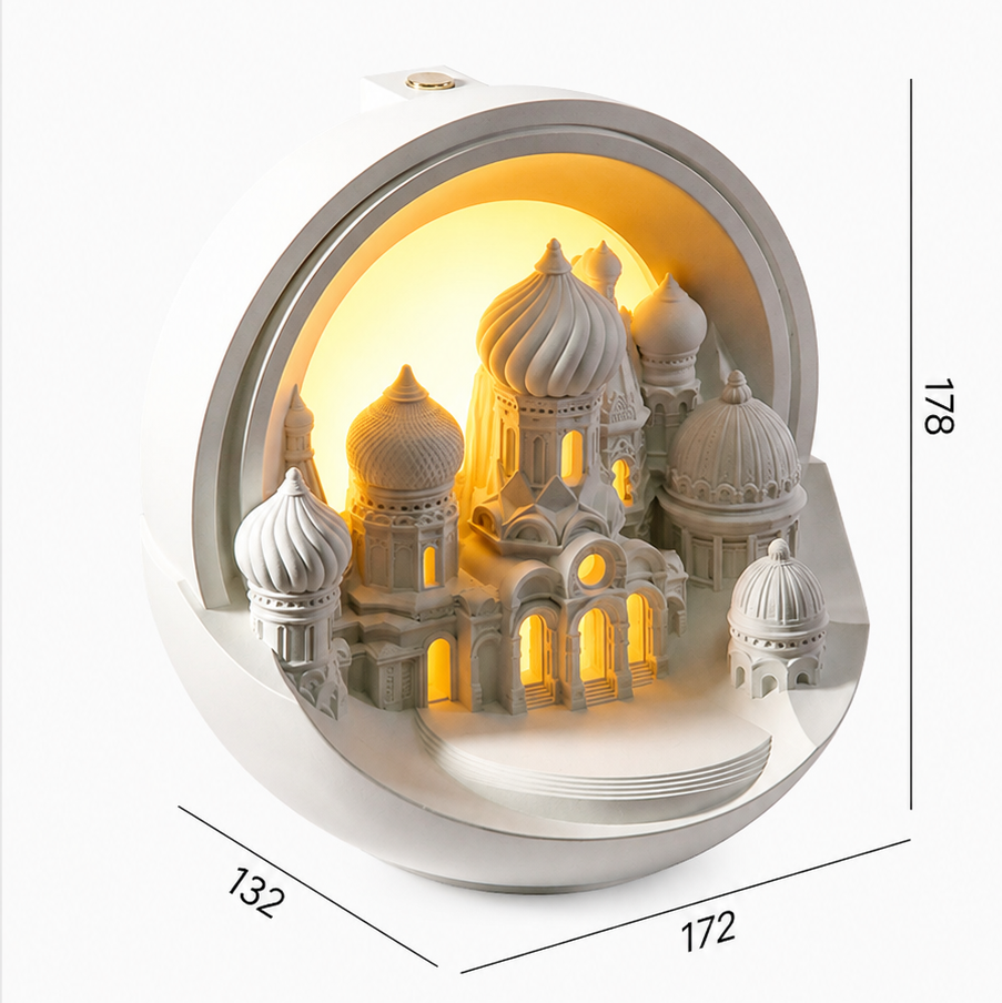 Royeva Illuminated Castle Diffuser Lamp-Rechargeable LED Light & Essential Oil Aroma Diffuser
