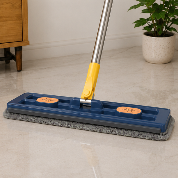 Royeva Flexible Flat Mop with Self-Wringing System & Microfiber Pads for Cleaning