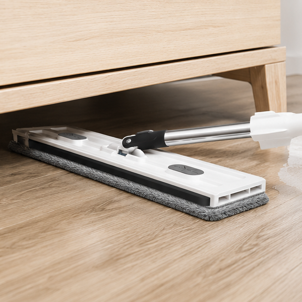 Royeva Flexible Flat Mop with Self-Wringing System & Microfiber Pads for Cleaning
