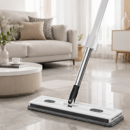Royeva Flexible Flat Mop with Self-Wringing System & Microfiber Pads for Cleaning