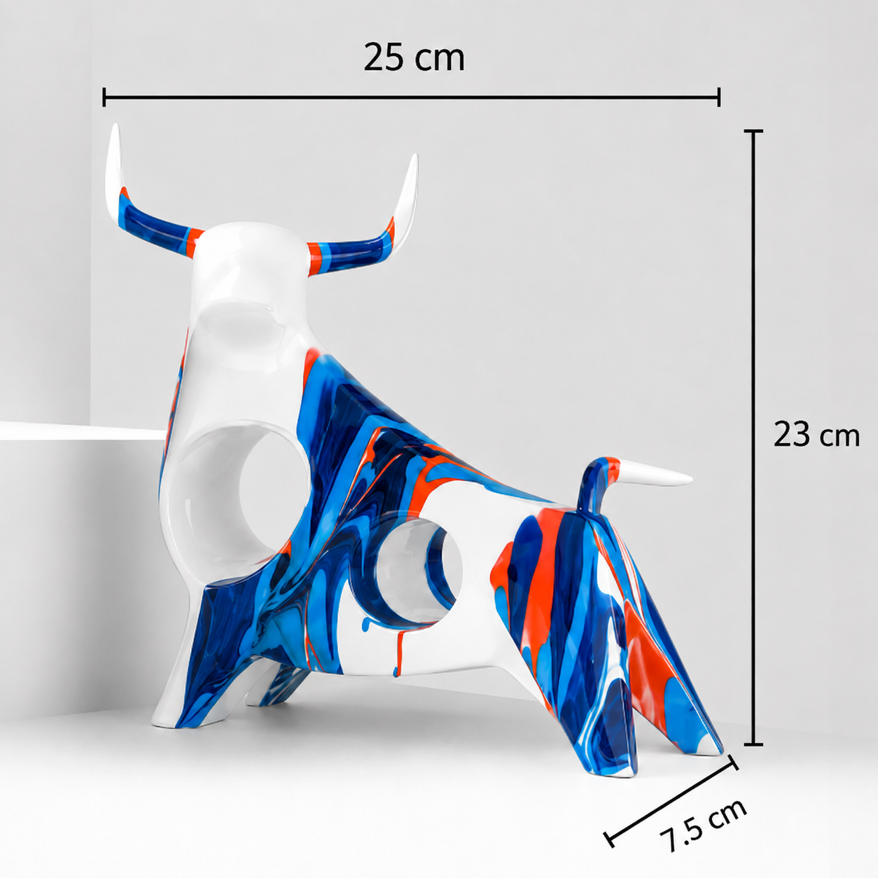 Eloria Modern Abstract Bull Sculpture Resin Art Figurine Home Office Decor Gift