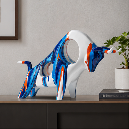 Eloria Modern Abstract Bull Sculpture Resin Art Figurine Home Office Decor Gift