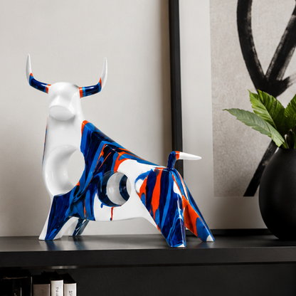 Eloria Modern Abstract Bull Sculpture Resin Art Figurine Home Office Decor Gift