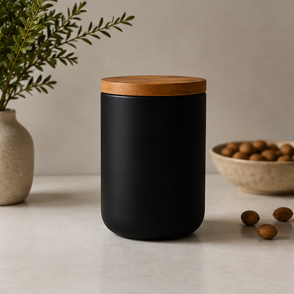 Royelle Ceramic Food Storage Canisters with Bamboo Lids – Modern Kitchen Jars