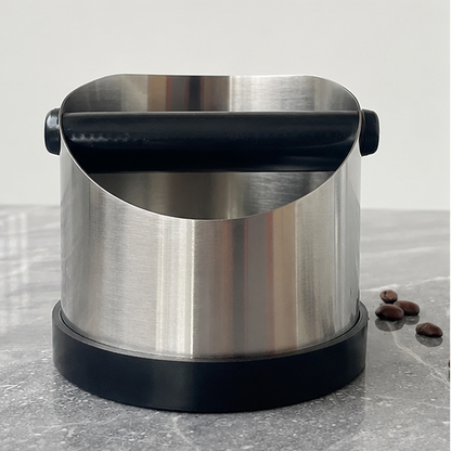 Novara Stainless Steel Espresso Knock Box with Rubber Bar and Non-Slip Base