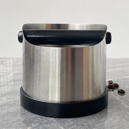 Novara Stainless Steel Espresso Knock Box with Rubber Bar and Non-Slip Base