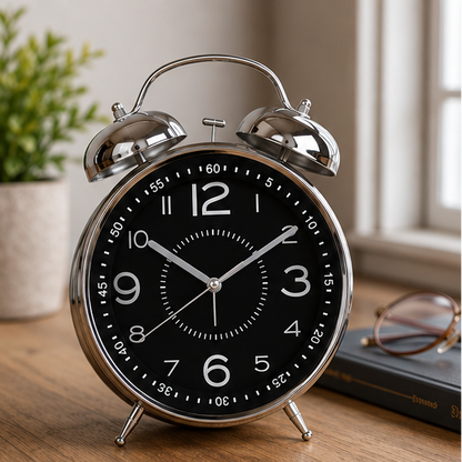 Royelle Retro Twin Bell Alarm Clock-Loud Analog Clock for Bedroom