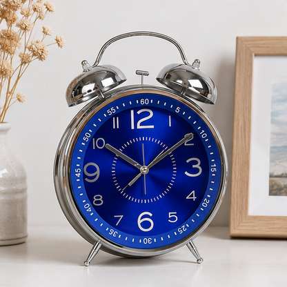 Royelle Retro Twin Bell Alarm Clock-Loud Analog Clock for Bedroom