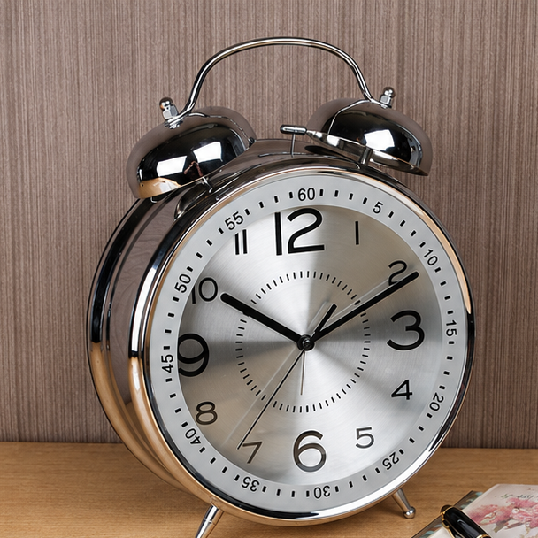 Royelle Retro Twin Bell Alarm Clock-Loud Analog Clock for Bedroom