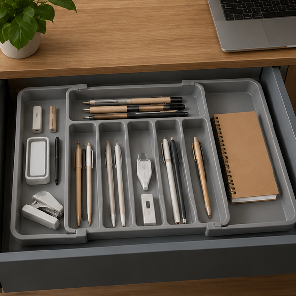 Elanor Extra Large Expandable Silverware Organizer with Adjustable Compartments