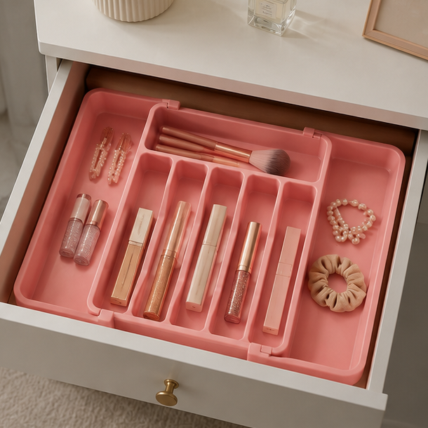 Elanor Extra Large Expandable Silverware Organizer with Adjustable Compartments