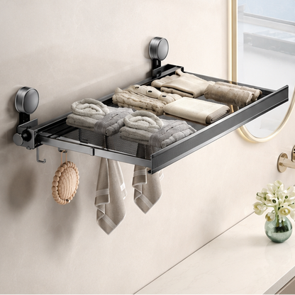 Novara Wall Mount Folding Shelf for Bathroom or Balcony - Sturdy Metal Design