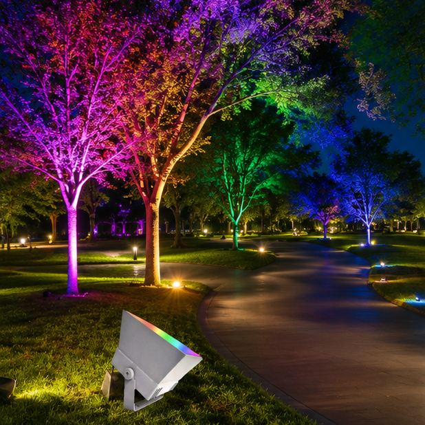 Novara Outdoor RGB LED Floodlight Waterproof Garden Spot Light for Landscaping & Patio
