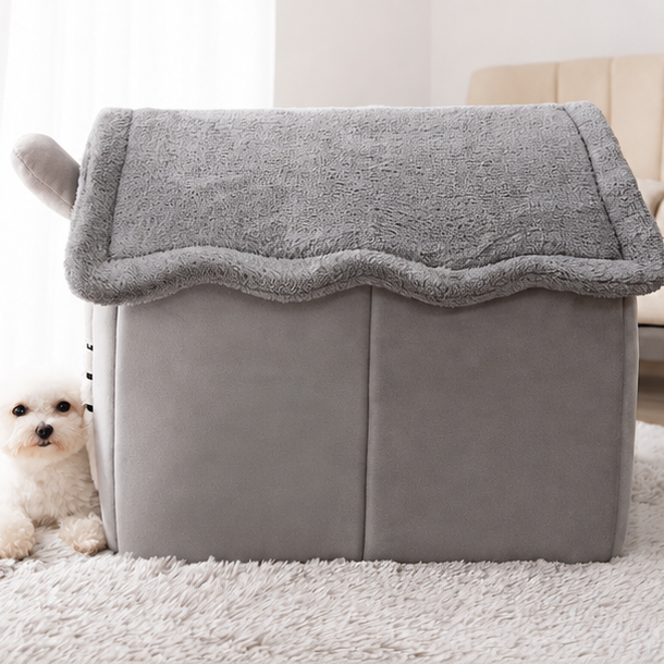 Novara Cozy Dog & Cat House Bed-Soft, Warm Pet Cave for Small Animals