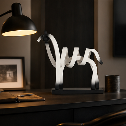 Royelle Modern Abstract Horse Sculpture Resin Decor - Ombre Artistic Figurine