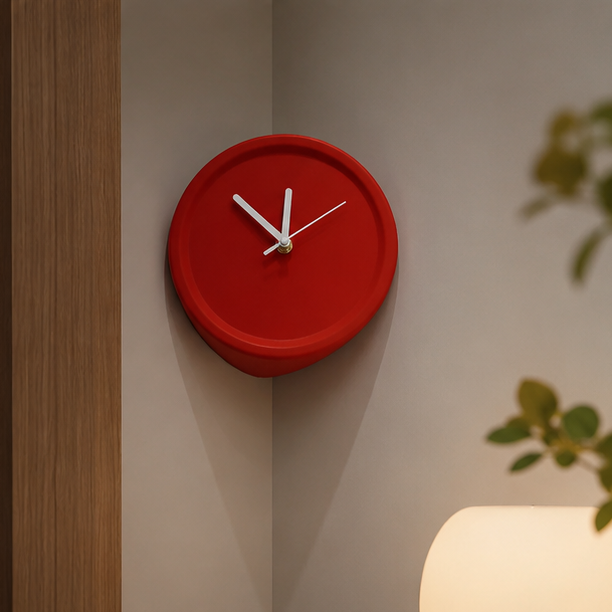 Royeva Modern Corner Wall Clock – Minimalist Geometric Design for Contemporary Homes
