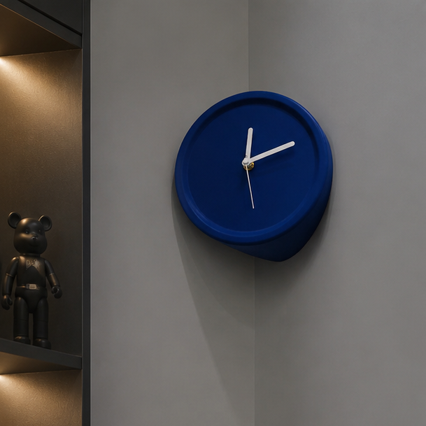 Royeva Modern Corner Wall Clock – Minimalist Geometric Design for Contemporary Homes
