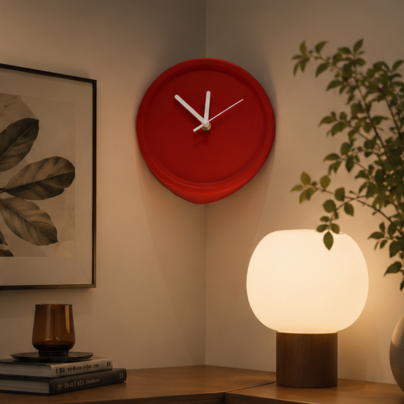 Royeva Modern Corner Wall Clock – Minimalist Geometric Design for Contemporary Homes