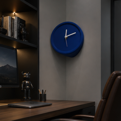 Royeva Modern Corner Wall Clock – Minimalist Geometric Design for Contemporary Homes
