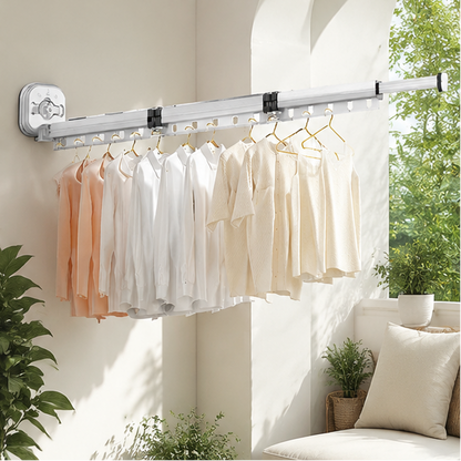 Royelle Wall Mounted Retractable Clothes Drying Rack-Space Saving Foldable