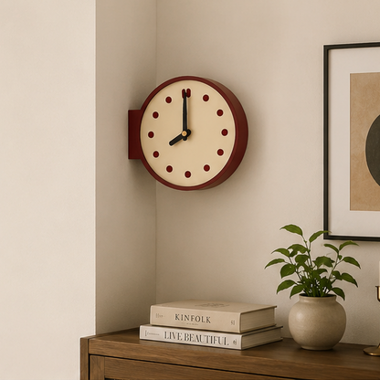 Novara Modern Double-Sided Corner Clock - Silent Minimalist Wall & Desk Timepiece