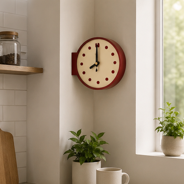 Novara Modern Double-Sided Corner Clock - Silent Minimalist Wall & Desk Timepiece