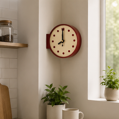 Novara Modern Double-Sided Corner Clock - Silent Minimalist Wall & Desk Timepiece