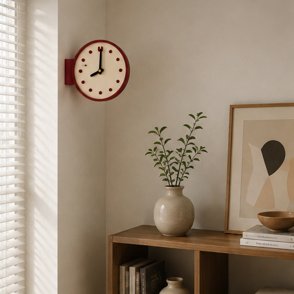 Novara Modern Double-Sided Corner Clock - Silent Minimalist Wall & Desk Timepiece